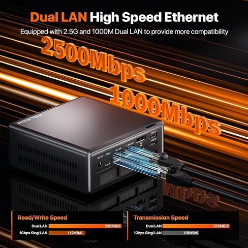 PELADN WI-6 Mini PC, Intel 12th Gen Alder Lake- N100(up to 3.4GHz), 16GB DDR4 RAM 512GB M.2 PCIe SSD, Desktop Computer Support 4K Dual Display/USB3.2/WiFi 4/BT5.2/Win 11 Pro in Saudi Arabia