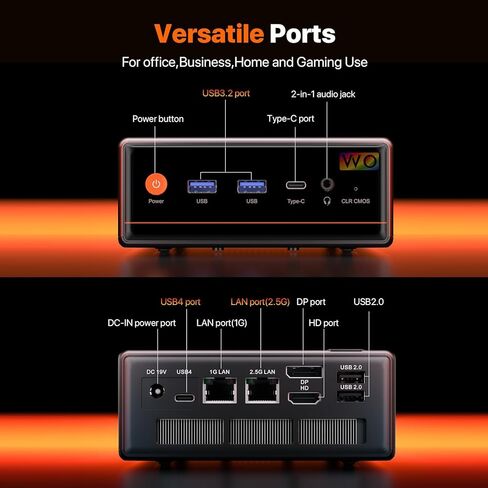 PELADN WI-6 Mini PC, Intel 12th Gen Alder Lake- N100(up to 3.4GHz), 16GB DDR4 RAM 512GB M.2 PCIe SSD, Desktop Computer Support 4K Dual Display/USB3.2/WiFi 4/BT5.2/Win 11 Pro in Saudi Arabia