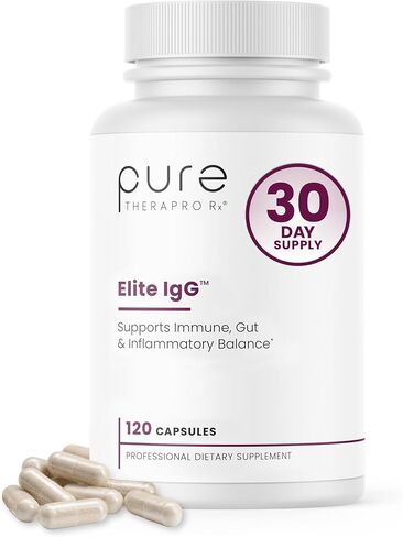 مكمل الغلوبولين المناعي النقي Therapro Rx Elite IgG | 1100+ ملغ من الجلوبيولين المناعي المشتق من مصل IgG وIGA وIgM (SBI) | بديل مكمل اللبأ | خالي من الغلوتين ومنتجات الألبان والعناصر المعدلة وراثيًا (120 كبسولة) in Saudi Arabia