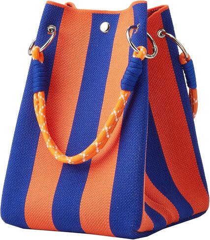 Knit Tote Women Striped Crochet Bucket Handbag Purse Shoulder Bag Vacation Lightweight Beach Bag Travel Weekend in Saudi Arabia