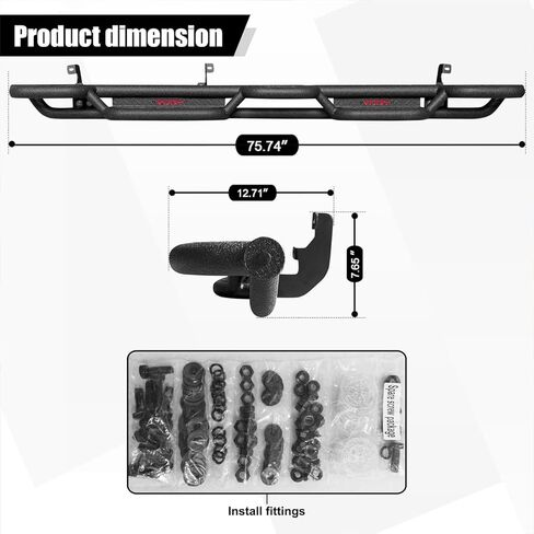 Vijay Crew Cab 4 أبواب كاملة الحجم وقضبان جانبية للركض تناسب 2015-2025 Ford F150 و2017-2025 Ford F250 F350 (النمط C) in Saudi Arabia
