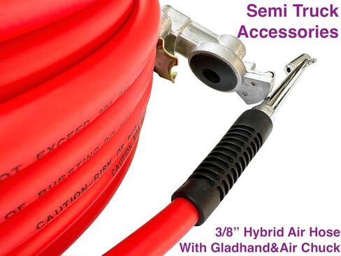 Truck Tire Inflator Kit 3/8" x 50 Ft Hybird Air Hose, 1/4" Chuck and 1/2" NPT Universal Gladhand Connection for Semi Truck,Gray in Saudi Arabia