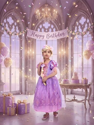 Rabtero Girls Princess Wig, Rapunzel Costume Dress Up Accessory Wig, Kids Rapunzel Plaits Blonde Wigs for Girls in Saudi Arabia