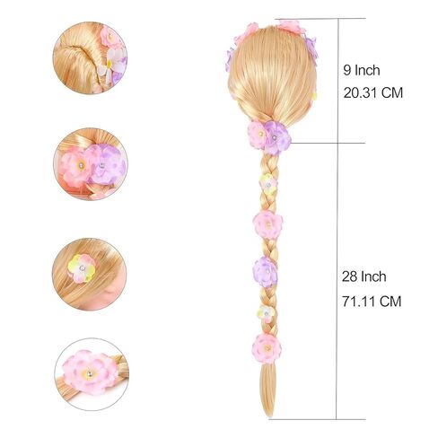 Rabtero Girls Princess Wig, Rapunzel Costume Dress Up Accessory Wig, Kids Rapunzel Plaits Blonde Wigs for Girls in Saudi Arabia