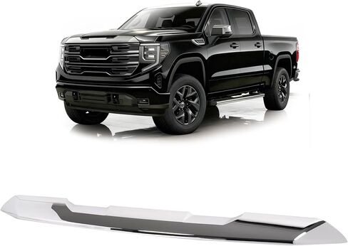 Front Upper Hood Molding Trim Compatible with 2022-2024 GMC Sierra 1500 Bumper Hood Moulding Panel Plastic(ABS) Chrome Silvery in Saudi Arabia
