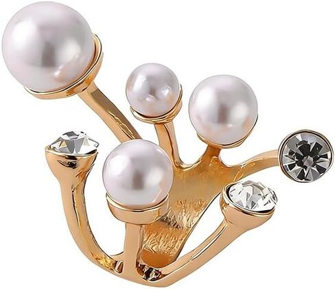 LIOYSIUT Gold Stacking Pearl Rings for Women, Rhinestones Exaggerated Pearls Irregular Opening Knuckle Joint Rings, Trendy for Statement Jewelry Gift Gold in Saudi Arabia