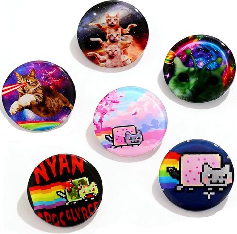 Cat Pins for Backpacks Funny Pins Acrylic Y2K Aesthetic Pin Cute Bag Lapel Brooch Clip Badges Accessories 6PCS in Saudi Arabia