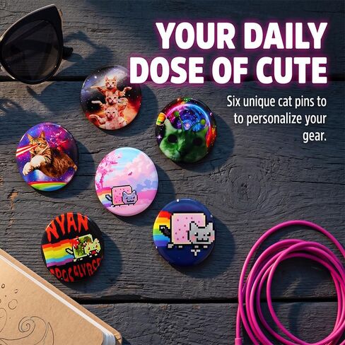 Cat Pins for Backpacks Funny Pins Acrylic Y2K Aesthetic Pin Cute Bag Lapel Brooch Clip Badges Accessories 6PCS in Saudi Arabia