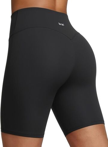 شورت BRXL V Ruched لراكبي الدراجات النارية للنساء، مقاس 8 بوصات بدون درزات أمامية، شورت عالي الخصر لليوجا والتمارين الرياضية مع جيب داخلي in Saudi Arabia