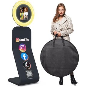 Portable Photo Booth Machine for iPad 12.9in 11in 10.9in 10.2in with Software APP Control Lights/Photo/Sharing, Removable for Cloth Pouch, Silkscreen,Honeycomb Case in Kuwait