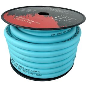 50 ft CCA 1/0 Gauge Oversized RED Power Ground Wire Sky High Car Audio in Kuwait