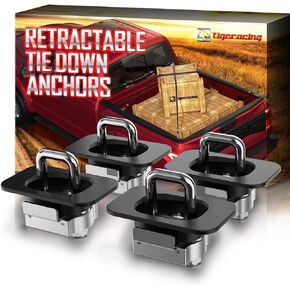 15074252 Tie Down Anchors Retractable Truck Bed Top Side D Ring - All Metal 3000 LBS Capacity (2 Pieces) in Saudi Arabia