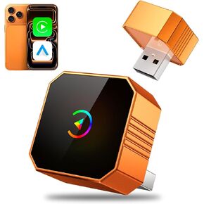 Aimoon 2026 محول CarPlay اللاسلكي المحسن لهواتف iPhone وAndroid، Car Play Mini سلكي إلى محول لاسلكي لـ CarPlay وAndroid Auto التوصيل والتشغيل اتصال ثابت ولا يوجد زمن وصول لهاتف iPhone iOS 10+ in Kuwait