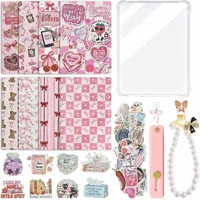 Mife 8 Pcs Inserts Cardstock for Kindle,1Pc Clear Case for Kindle E-Reader with 2Pcs Charms&49 Pcs Stickers for Kindle Inserts 1 Grip Holder, 7.2"x5.2" Inserts Case for Kindle 12th/Colorsoft 7.0 Gen in Saudi Arabia