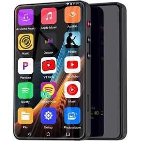 مشغل MP3 سعة 144 جيجابايت مع بلوتوث وواي فاي، مشغل موسيقى MP4 بشاشة لمس ملونة كاملة 4 بوصات مع مراقبة أبوية، سبوتيفي، باندورا، يوتيوب، مشغل موسيقى MP4 Android Mainstrem Media للأطفال حتى 1 تيرابايت، أسود in Kuwait
