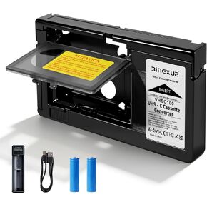 محول كاسيت أشرطة VHSC إلى VHS جديد 2026، محول VHS-C لشريط 12 مم مع شاحن بطارية، لمشغلات VCR لكاميرا الفيديو، غير متوافق مع أشرطة 8 مم/Hi8/MiniDV in Kuwait