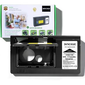 2026 محول VHS c جديد VHS-C محول كاسيت VHS محول كاسيت VHS لـ VCR VHS-C إلى VHS مع شاحن بطارية يناسب كاسيت الفيديو/مشغل VCR غير متوافق مع أشرطة 8 مم/Hi8/Mini Dv in Kuwait