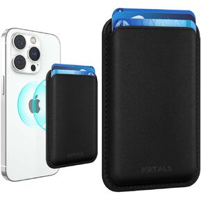 Stronger Magnetic RFID Leather Mag-Safe Card Holder for iPhone 16 Series, Mag-Safe Accessories Stick on Series of iPhone 17/16/15/14/13/12 and Pro/Promax, Black in Saudi Arabia