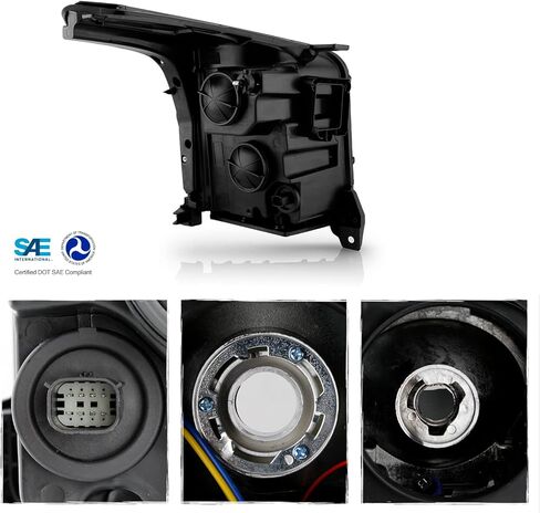 AKKON - Fit 2015-2020 GMC Yukon & Yukon XL OE مصابيح أمامية لجهاز العرض على شكل أنبوب إضاءة LED - جانب الركاب الأيمن in Saudi Arabia