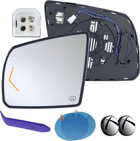EAP DRIVER Side Mirror Glass متوافق مع Toyota Tundra 2007-2021 ، Toyota Sequoia 2008-2022 ، يتم تسخينه مع إشارة الدوران بدون تعتيم تلقائي 879060C030 879060C031 879060C032 in Saudi Arabia