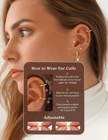 M MOOHAM 7 Pairs Gold Hoop Stud Earrings Set for Women,14K Gold Plated Double Piercing Dangle Chain Huggie Hoop Earrings Hypoallergenic Flat Back Stud Earring Ear Cuff Cartilage Earring for Gifts in Saudi Arabia