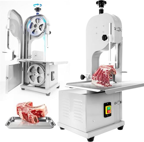 Bandsaw لحوم اللحوم الكهربائية التجارية ، 2500W آلة نشر العظام كونترتوب الفولاذ المقاوم للصدأ ، و Workbeach 19.6 "× 15.3" ، 0-7.9 بوصة القطع in Kuwait