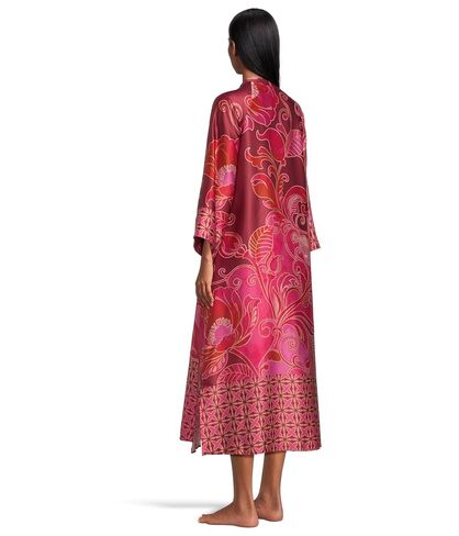 Natori Women's Deco Zip Caftan, Red in Saudi Arabia