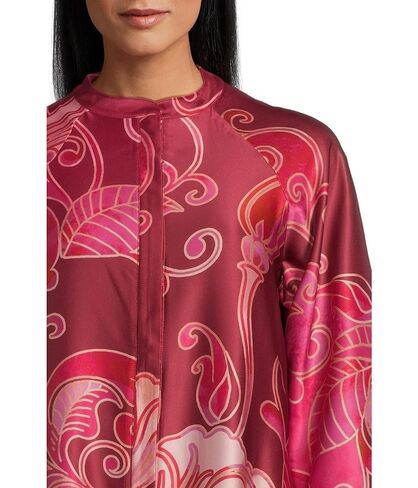 Natori Women's Deco Zip Caftan, Red in Saudi Arabia
