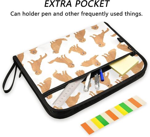 Gredecor 13 Pockets File Folder Organizer A4/Letter Water Resistant Paw Print Dog Cat Teal Document Bag with Zipper Filing Folder Expanding File Pouch Storage for School Office in Kuwait