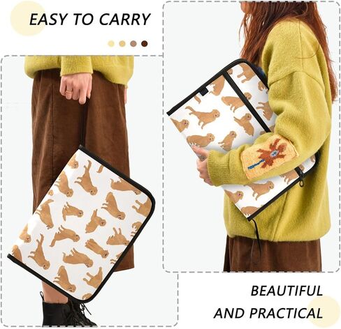 Gredecor 13 Pockets File Folder Organizer A4/Letter Water Resistant Paw Print Dog Cat Teal Document Bag with Zipper Filing Folder Expanding File Pouch Storage for School Office in Kuwait