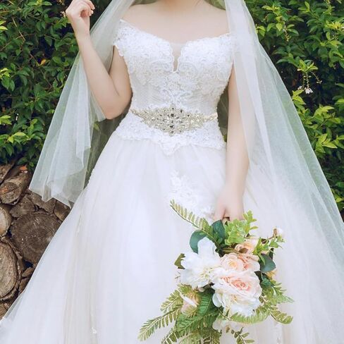 Homoyoyo Crystal Belt Rhinestone Decoration Bride Wedding Belt Bouquet Elegant Wedding Dress for Bridal Gown Door in Saudi Arabia