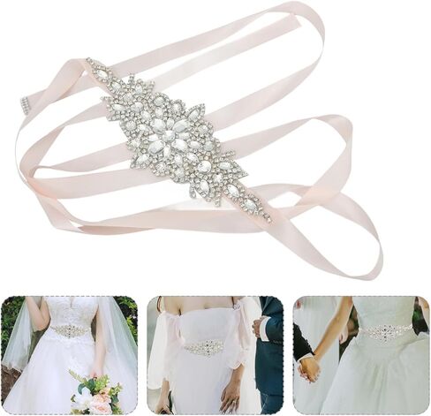 Homoyoyo Crystal Belt Rhinestone Decoration Bride Wedding Belt Bouquet Elegant Wedding Dress for Bridal Gown Door in Saudi Arabia