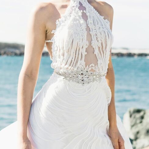 Homoyoyo Crystal Belt Rhinestone Decoration Bride Wedding Belt Bouquet Elegant Wedding Dress for Bridal Gown Door in Saudi Arabia