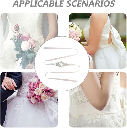 Homoyoyo Crystal Belt Rhinestone Decoration Bride Wedding Belt Bouquet Elegant Wedding Dress for Bridal Gown Door in Saudi Arabia