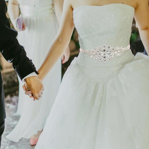 Homoyoyo Crystal Belt Rhinestone Decoration Bride Wedding Belt Bouquet Elegant Wedding Dress for Bridal Gown Door in Saudi Arabia