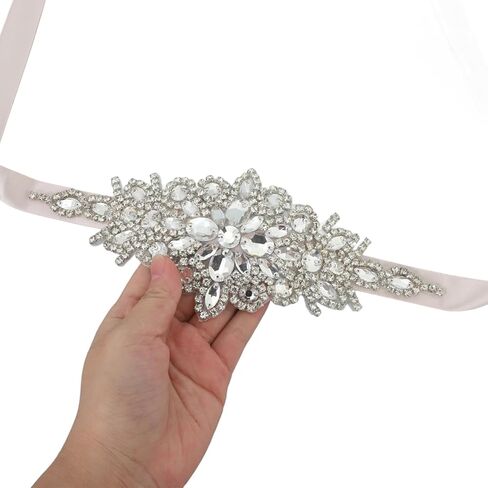 Homoyoyo Crystal Belt Rhinestone Decoration Bride Wedding Belt Bouquet Elegant Wedding Dress for Bridal Gown Door in Saudi Arabia