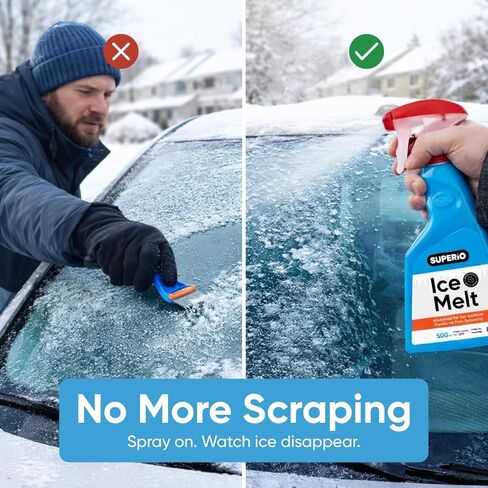 Superio Windshield De-Icer Car Spray Ice Heat Window Defroster 17 Oz. in Kuwait