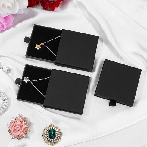 Jewellery Gift Box, 4 Pcs Ring Necklace Box Small Gift Boxes for Bracelets Earrings Necklaces Bracelet Drawer Organizer Square Pendent Storage Case for Birthday DIY Wrapping(Pink) in Saudi Arabia