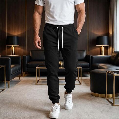 Mens Mid Outdoor Athletic Jogging Casual-Pants with Pockets in Saudi Arabia