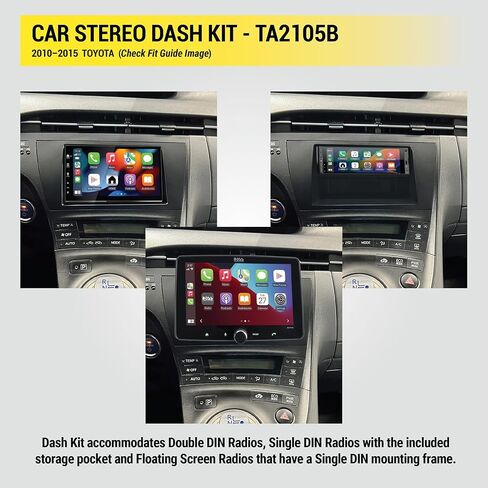 Scosche TA2105B Compatible with 2010-15 Toyota Prius ISO Double DIN & DIN+Pocket Dash Kit Black in Saudi Arabia