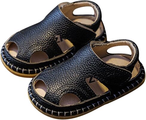 Baby Boy Squeaky Sandals Infant Premium Rubber Sole Closed-Toe Non-Slip Shoes Toddler Soft First Walkers Shoes in Saudi Arabia