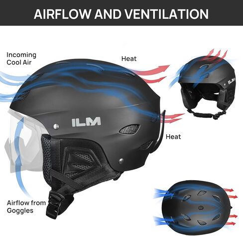 ILM Ski & Snowboard Helmet for Adult Men Women, Youth & Kids Snow Sports Snowboarding Helmets Goggles Compatible Model S1-17 in Saudi Arabia
