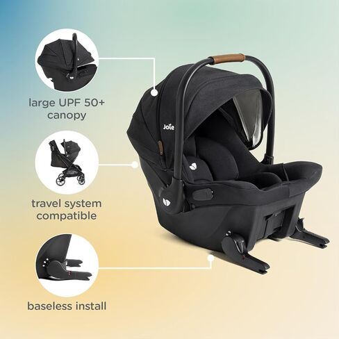 Joie™ Ginger™and Mint Latch™ Travel System – 4-in-1 Travel System with Base-Free Infant Car Seat & Stroller, Built-in Latch for Easy Install and an Included All-Terrain Stroller (Shale Dark) in Saudi Arabia