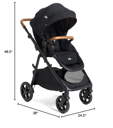 Joie™ Ginger™and Mint Latch™ Travel System – 4-in-1 Travel System with Base-Free Infant Car Seat & Stroller, Built-in Latch for Easy Install and an Included All-Terrain Stroller (Shale Dark) in Saudi Arabia