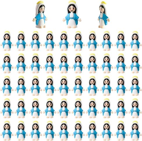 30 Pcs Little Virgin Mary Figurines Bulk Mini Virgin Mary Easter Jesus Figures Classic Religious Gifts Easter Eggs Stuffers Sunday Baptism Gifts (30) in Saudi Arabia