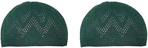 Kufi Hat for Men, Islamic Muslim Prayer Cap, Breathable Cotton Skull Cap, Traditional Taqiyah Takke, Crochet Cap in Saudi Arabia
