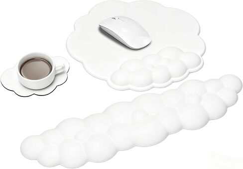 JIKIOU Cloud Mouse دعم المعصم، ترقية منصات الماوس الجلدية الكبيرة مسند المعصم للوحة المفاتيح، مسند معصم مريح من إسفنج الذاكرة للكمبيوتر المحمول Mac مكتب الألعاب وتخفيف الألم باللون الأرجواني in Kuwait