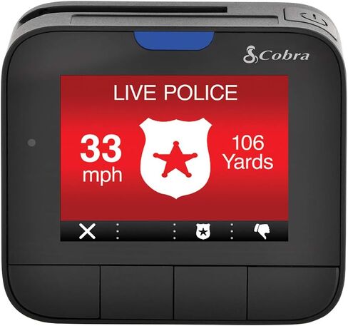 Cobra Dash Camera DASH2316D - 1080p Full HD Front Cam and 720p HD Rear Cam, 16GB MicroSD Included, iRadar Bluetooth Connectivity, Loop Recording, G-Sensor Auto Accident Detection, 2 Inch Screen, Black in Saudi Arabia