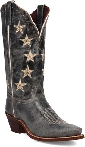 Laredo Womens Serenade Patriotic Snip Toe Pull On Casual Boots Mid Calf Low Heel 1-2" - Blue in Saudi Arabia