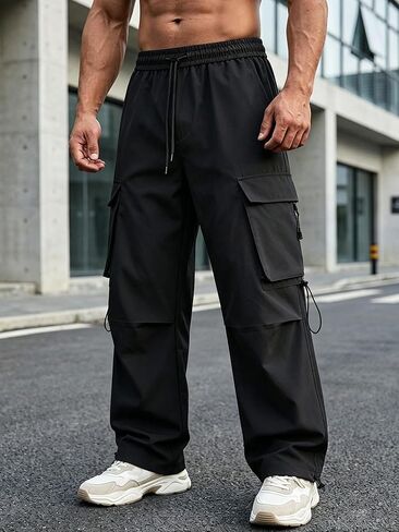 Men's Casual Cargo Pants Relaxed Fit with Pockets for Outdoor Hiking Joggers in Saudi Arabia